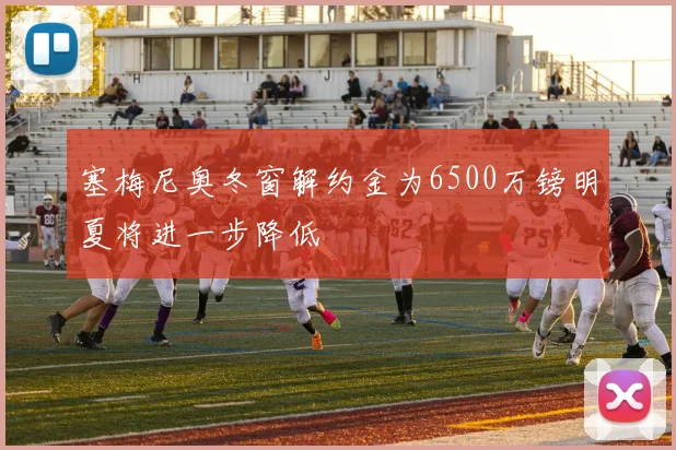 塞梅尼奥冬窗解约金为6500万镑明夏将进一步降低